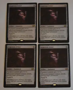 4X ARGENTUM ARMOR Artifact COMMANDER 2014 Rare MAGIC GATHERING CARD1 - Image 2