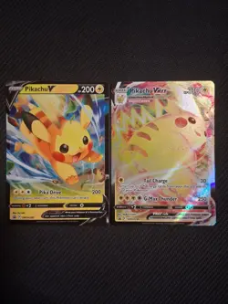 Pokemon Card TCG - Pikachu V & VMAX SWSH285 SWSH286 Black Star Promos - NM - Image 1