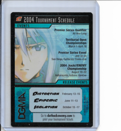 Dot Hack Enemy TCG Foil Tournament Schedule Card NM - Image 1