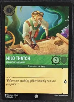 Milo Thatch Clever Cartographer Disney Lorcana Foil Inklands Card 79/204 (NM) - Image 1