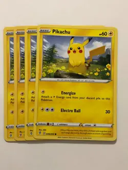 Pokemon Card Evolving Skies 4x Playset Pikachu 049/203 NM - Image 1