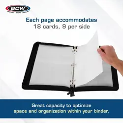 5 BCW Side Loading 18 Pocket Album Pages White Binder Page Trading Cards MTG - Image 4