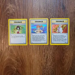 Vintage Lot of 3 Pokemon Cards Holo Rare Gym Heroes WOTC - Image 1