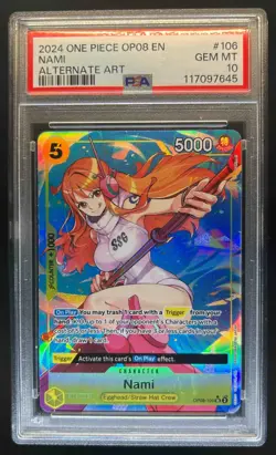 2024 One Piece Emperors in the New World Nami Special Cards #OP08-106 PSA 10 - Image 1