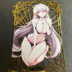 Goddess Story Gold METAL Card - Maiden Party - Serial Number #/100! Kiana Anime - Image 4