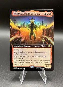 Electro, Assaulting Battery (Extended Art) Marvel's Spider-Man Foil MTG NM 260 - Image 1