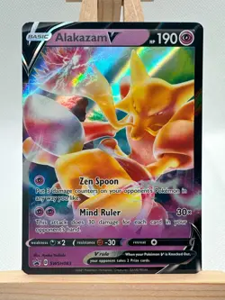 Alakazam V SWSH83 Holographic Black Star Promo Pokemon TCG Near Mint - Image 1