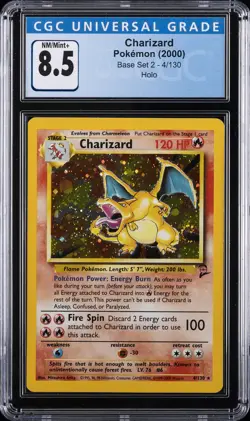 2000 POKEMON BASE SET 2 HOLO #4 CHARIZARD CGC 8.5 - Image 1