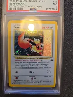 2000 POKEMON BLACK STAR PROMO #11 EEVEE - HOLO POKEMON LEAGUE PSA 7 - Image 3