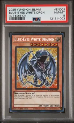 2025 YU-GI-OH! BLMM-1ST EDITION #EN001 BLUE-EYES WHITE DRAGON PSA 8 - Image 1