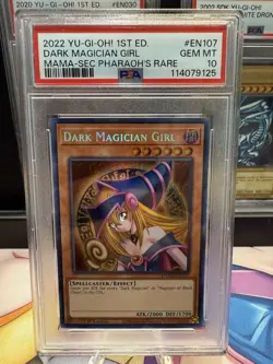 2022 Yugioh Dark Magician Girl MAMA-EN107 Secret Pharaoh Rare PSA 10 - Image 1