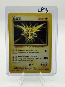 Pokemon TCG Zapdos Base Set Holo Unlimited Rare Card 16/102 LP Condition - Image 1