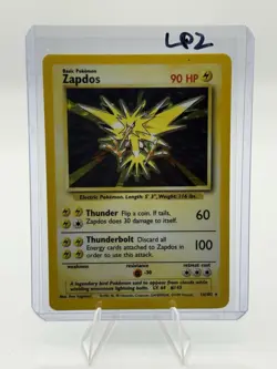 Pokemon TCG Zapdos Base Set Holo Unlimited Rare Card 16/102 LP Condition - Image 1