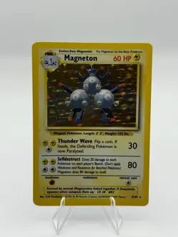 Pokemon TCG Magneton Base Set Holo Unlimited Rare Card 9/102 LP Condition - Image 2