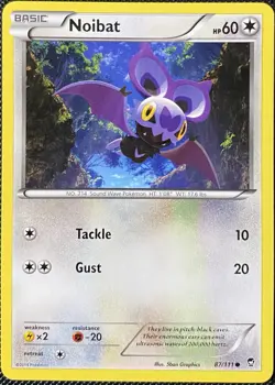 Noibat 87/111 XY - Furious Fists Regular - Pokemon Card - Image 1