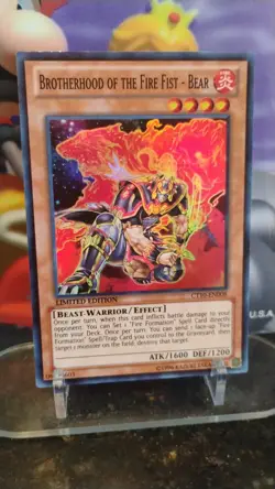 BROTHERHOOD of Fire FIST BEAR Limited Ed. YU-GI-OH Foil Trading Card CT10-EN008 - Image 1