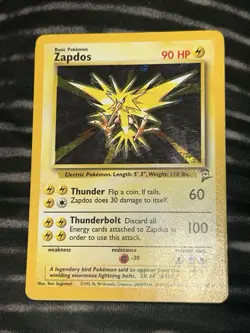Zapdos 20/130 Base Set 2 Holo Rare Pokemon Card Vintage WOTC ! Very Good - Image 2