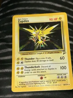 Zapdos 20/130 Base Set 2 Holo Rare Pokemon Card Vintage WOTC ! Very Good - Image 4