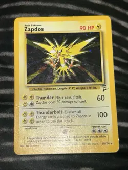 Zapdos 20/130 Base Set 2 Holo Rare Pokemon Card Vintage WOTC ! Very Good - Image 5