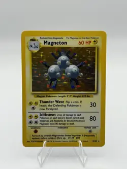 Pokemon TCG Magneton Base Set Holo Unlimited Rare Card 9/102 LP Condition - Image 2