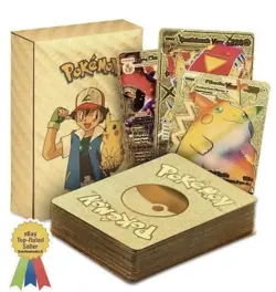 55 Pcs Gold Foil Pokemon Cards Pack - VMAX GX TCG Rare Card Lot/collectible/gift - Image 1