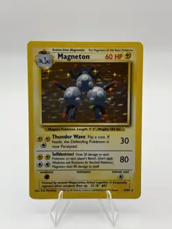 Pokemon TCG Magneton Base Set Holo Unlimited Rare Card 9/102 LP Condition - Image 2