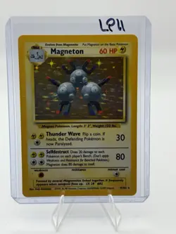 Pokemon TCG Magneton Base Set Holo Unlimited Rare Card 9/102 LP Condition - Image 1