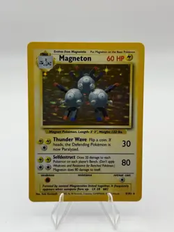 Pokemon TCG Magneton Base Set Holo Unlimited Rare Card 9/102 LP Condition - Image 2