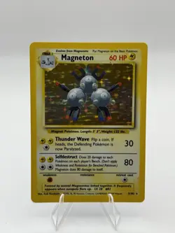 Pokemon TCG Magneton Base Set Holo Unlimited Rare Card 9/102 LP Condition - Image 2