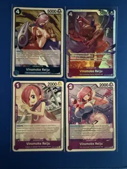 Vinsmoke Reiju One Piece TCG 4-card lot OP12 Super Rare+OP11 Rare+more - PWE - Image 1