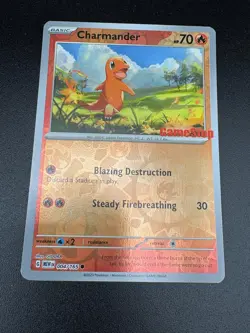 Pokemon Card Charmander 004/165 GameStop 151 Holo Promo Mew Reverse NM 2023 - Image 1