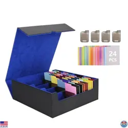 Venssu Premium Trading Card Storage Box - Holds 3000+ MTG Cards with 24 Dividers - Image 1