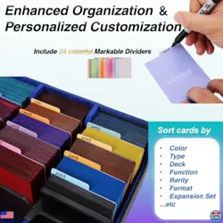 Venssu Premium Trading Card Storage Box - Holds 3000+ MTG Cards with 24 Dividers - Image 3