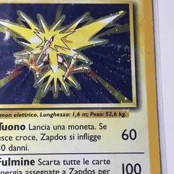 Pokemon Zapdos 16/102 Holo Italian 1st Edition Base Set Sleeve + Topper - Image 3
