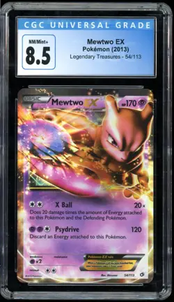 2013 Pokemon Legendary Treasures #54 Mewtwo EX KSA 8.5 NM/Mint+ - Image 1