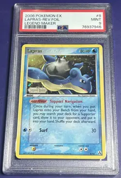 PSA 9 Lapras 8/92 Reverse Holo Ex Legend Maker Pokemon 2006 - Image 1