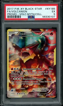2017 Pokemon Volcanion Full Art Black Star Promo Mythical Coll. XY185 PSA 5 EX - Image 1