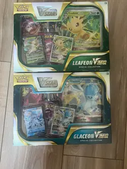 Pokemon Leafeon & Glaceon VSTAR Special Collection Box Set Of 2 Evolving Skies - Image 1