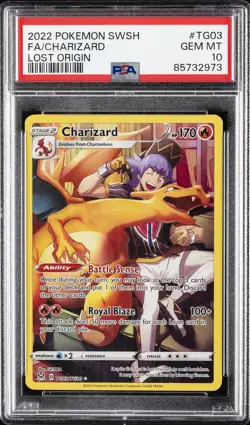 2022 POKEMON SWORD & SHIELD LOST ORIGIN #TG03 FULL ART/CHARIZARD PSA 10 - Image 1
