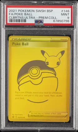 2021 POKEMON SWSH BLACK STAR PROMO #146 FULL ART/POKE BALL PSA 9 - Image 1