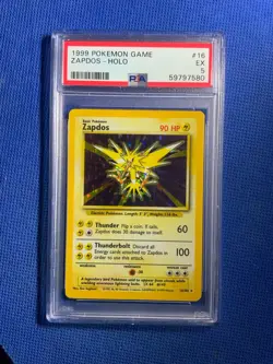 1999 POKEMON GAME #16 ZAPDOS-HOLO PSA 5 - Image 1