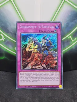 Yugioh Conquistador of the Golden Land SESL-EN054 Secret Rare 1st Edition NM - Image 1