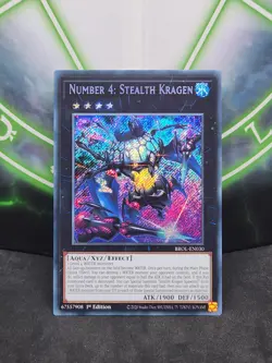 Yugioh Number 4: Stealth Kragen BROL-EN030 Secret Rare 1st Edition NM - Image 1