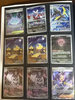 32 MEGA EVOLUTION FULL ART & TRAINER POKEMON CARDS + NEW WHITE FLARE BINDER - Image 2