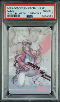 2023 GODDESS OF VICTORY: NIKKE GUN GIRL METAL CARD COLLECTION ALICE PSA 10 - Image 1