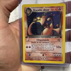 Pokemon Dracaufeu Obscur French Dark Charizard 1st Edition Holo 4/82 MP Card Vtg - Image 1