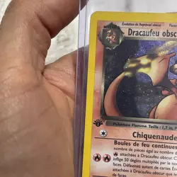 Pokemon Dracaufeu Obscur French Dark Charizard 1st Edition Holo 4/82 MP Card Vtg - Image 3