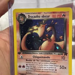 Pokemon Dracaufeu Obscur French Dark Charizard 1st Edition Holo 4/82 MP Card Vtg - Image 4