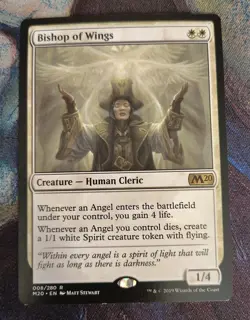 MTG Bishop of Wings Core Set 2020 Regular LP Light Play - Image 1