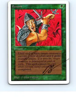 Berserk Unlimited LP/HP Good+/VG condition MTG **Signed Dan Frazier** - Image 1